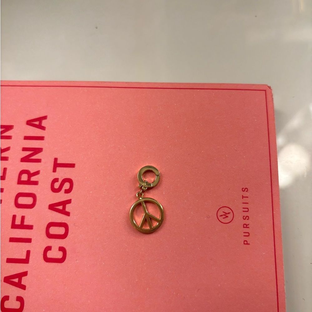 Gorjana Gold Peace Sign Necklace Charm